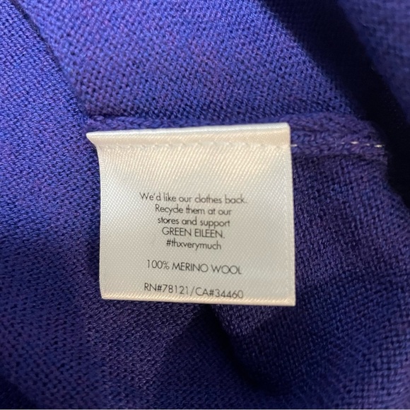 Eileen Fisher Blue Merino Wool Sweater Dress Size Small Long Sleeves Lagenlook - Picture 8 of 9